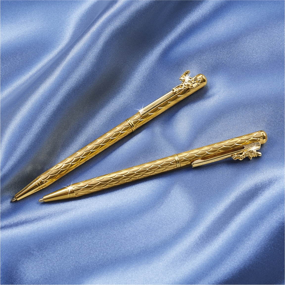 2 stylos ange dorés