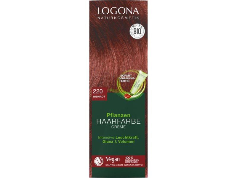 Logona Haarcoloration PHF 220 Weinrot 150 ml Haarfarbe-Creme natürlichen Ursprungs