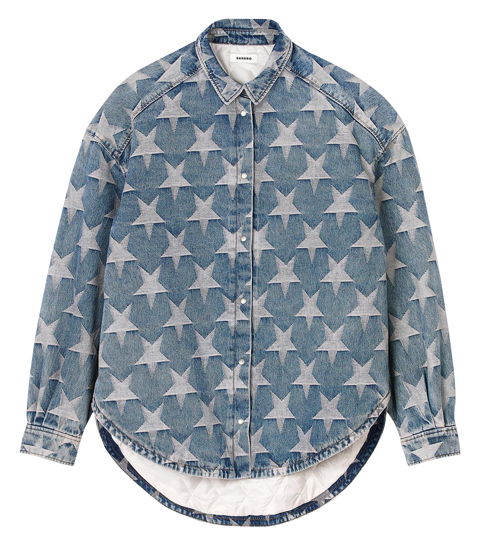 Blouson surchemise en jean étoiles | Bleu