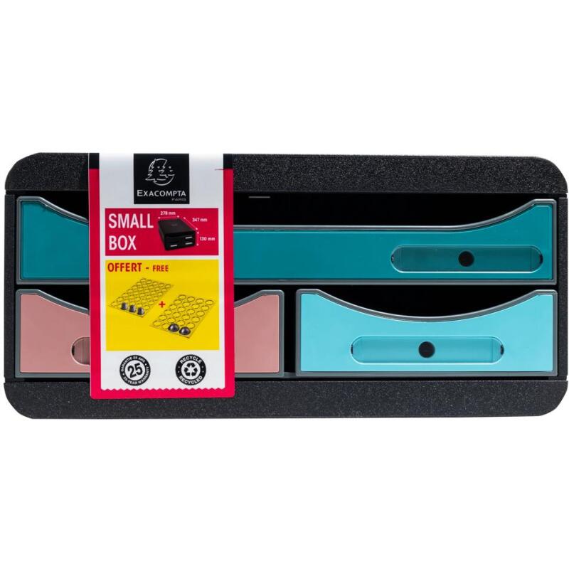 Module de classement Small Box 3 tiroirs Skandi - Couleurs assorties