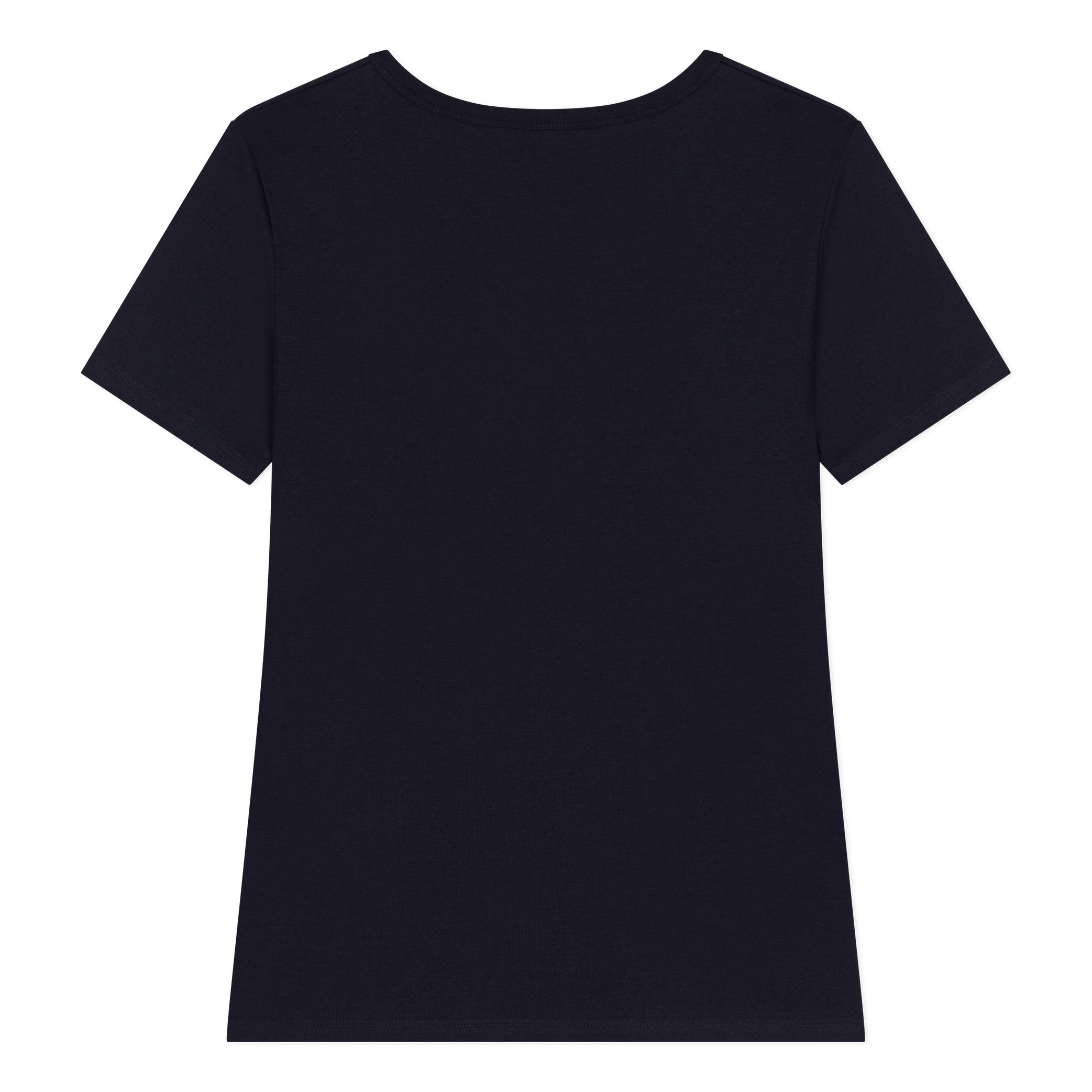 Tee-shirt droit à col V en coton| Noir