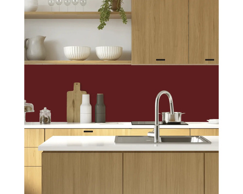 Keukenachterwand mySpotti Profix Paars Rood Effen Kleur 100 x 60 cm PX-10060-RAL3004-HB