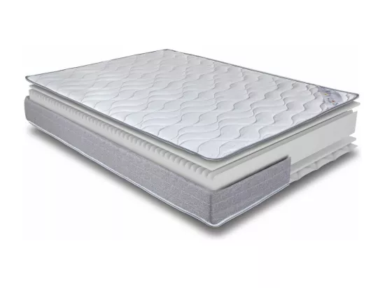 Matelas 2x90x200 Wave - Mousse - Hauteur 19 cm - 3 zones - Soutien ferme