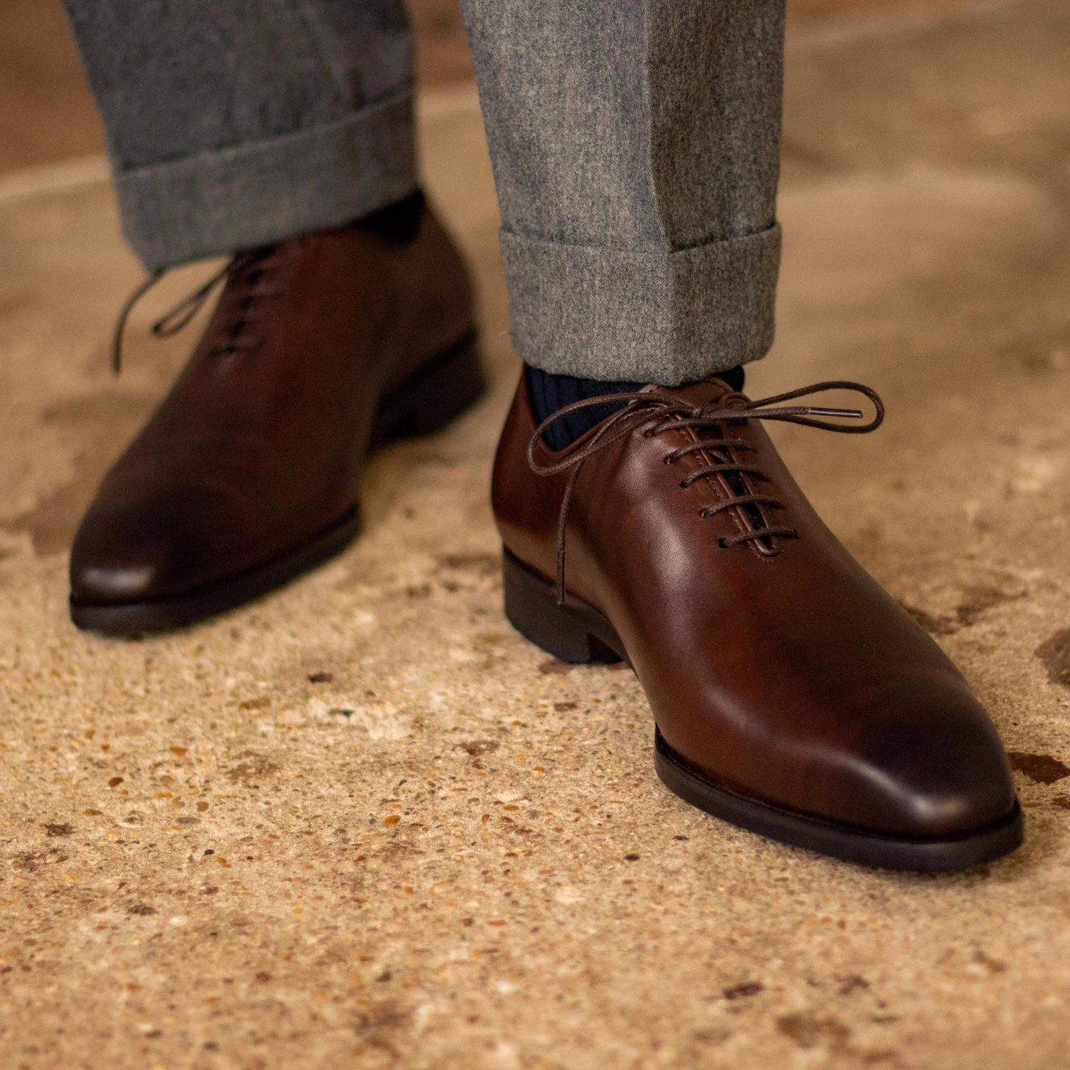 Roller-Richelieu en cuir brown