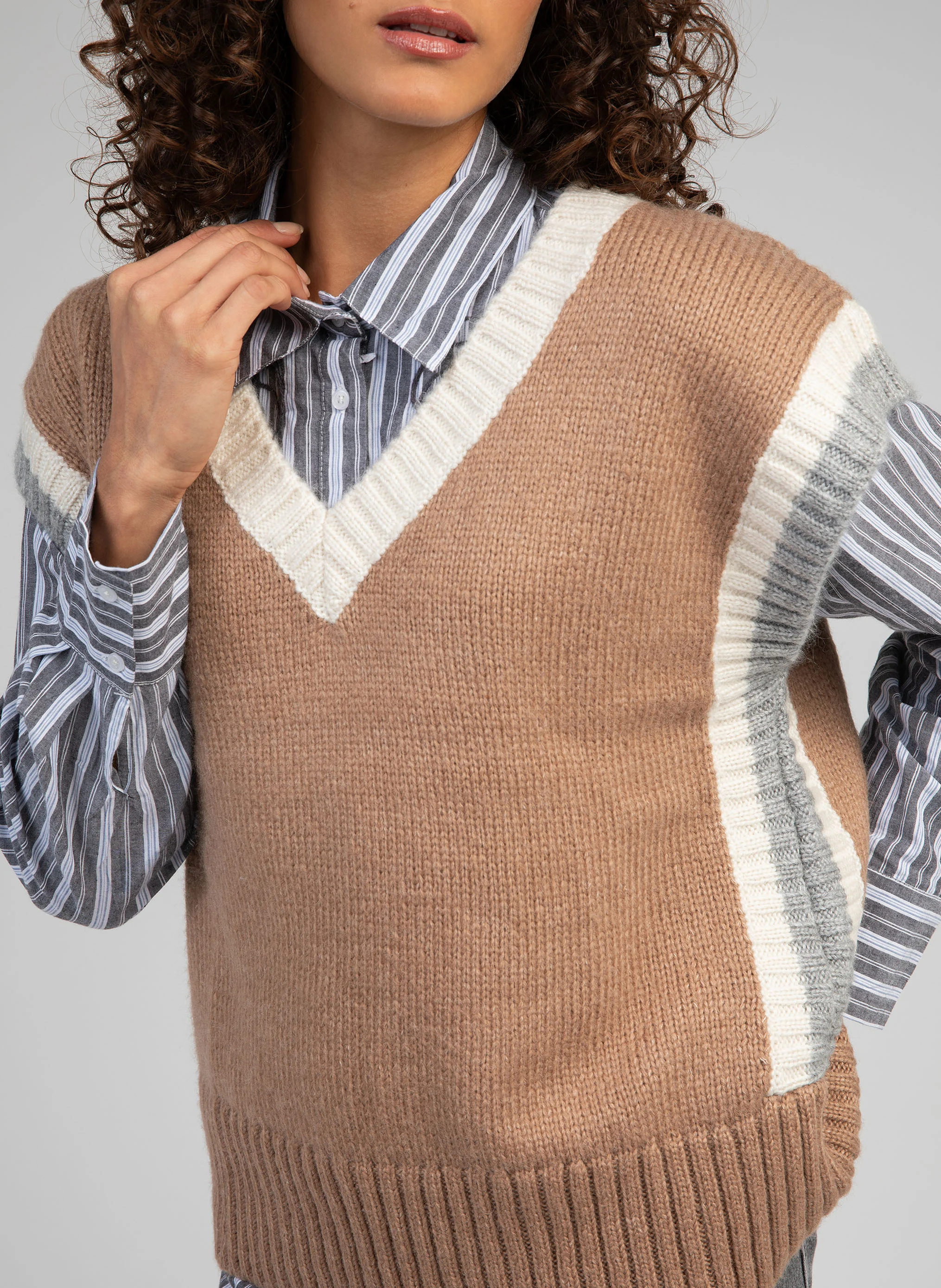 LENYX - Pull col V| Beige
