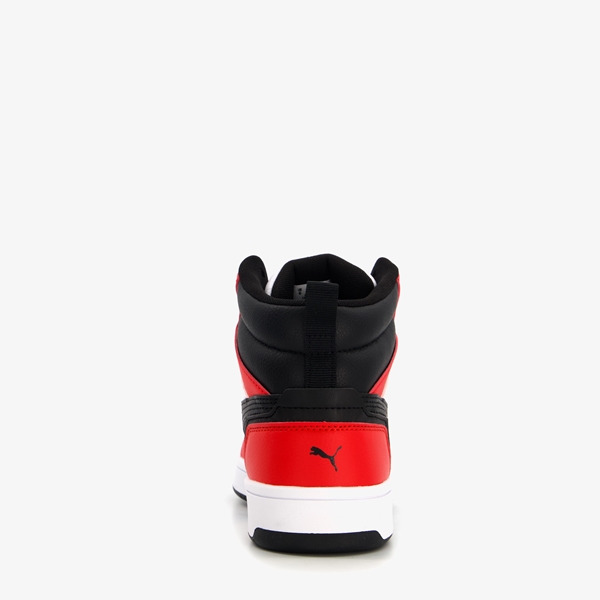Puma Rebound V6 Mid jongens sneakers rood/zwart