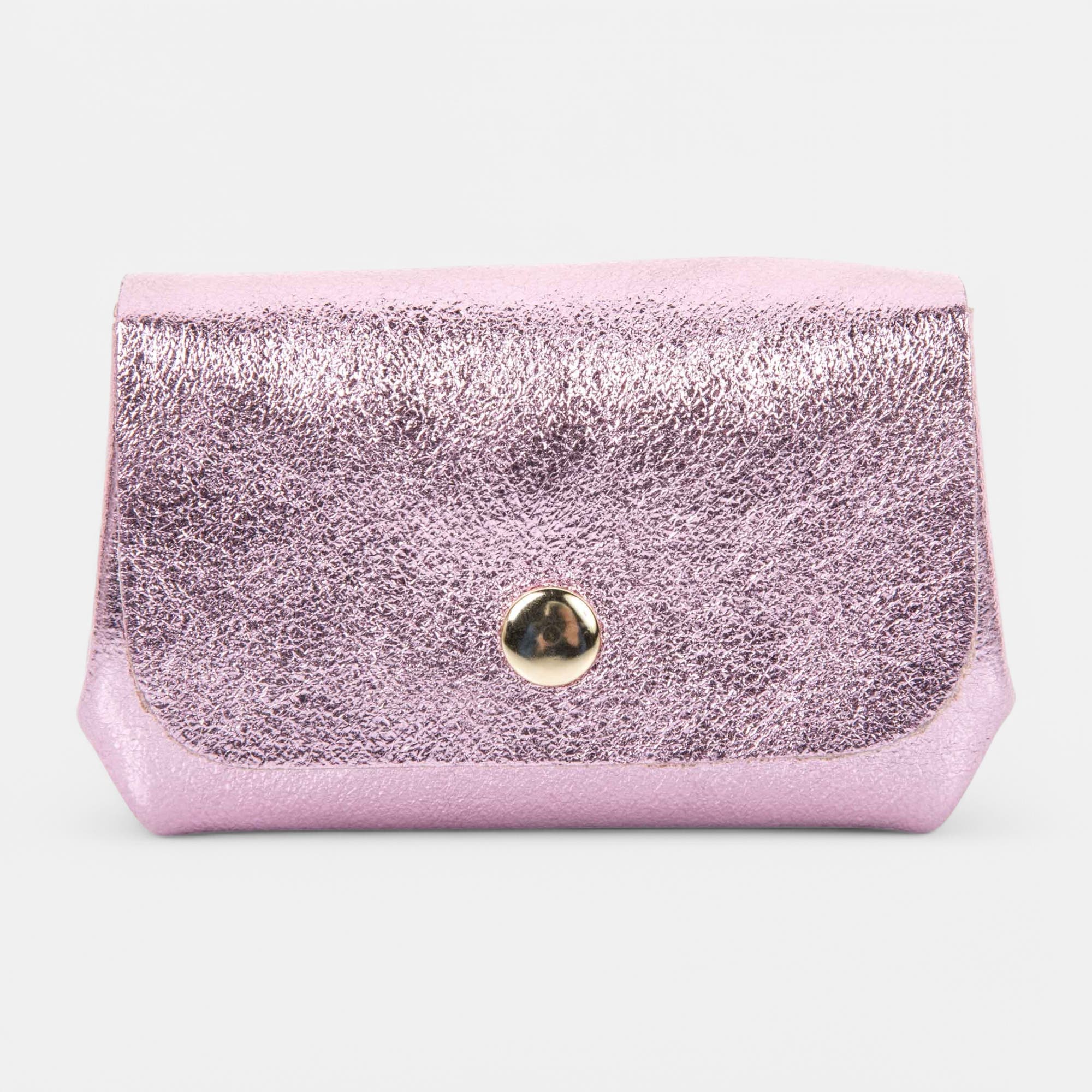 Petite maroquinerie en cuir rose