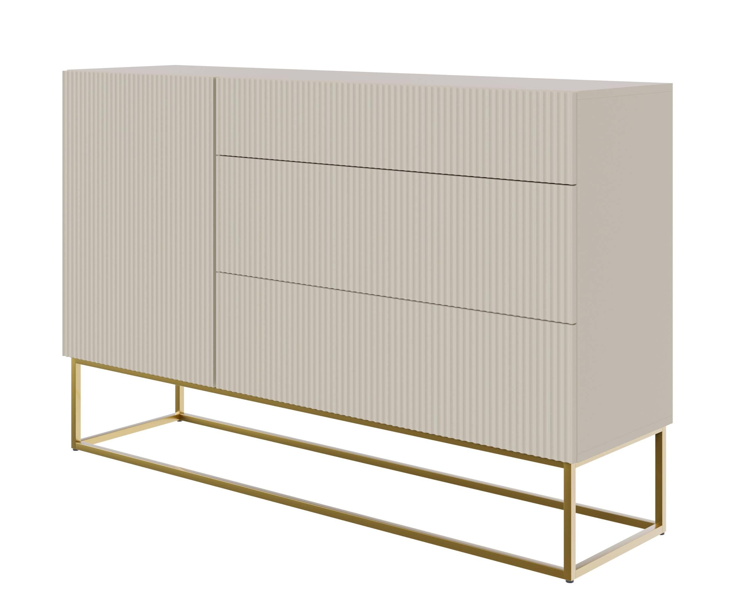 NADUVI Collection Vesper Dressoir - B 140 cm - Greige / Goud