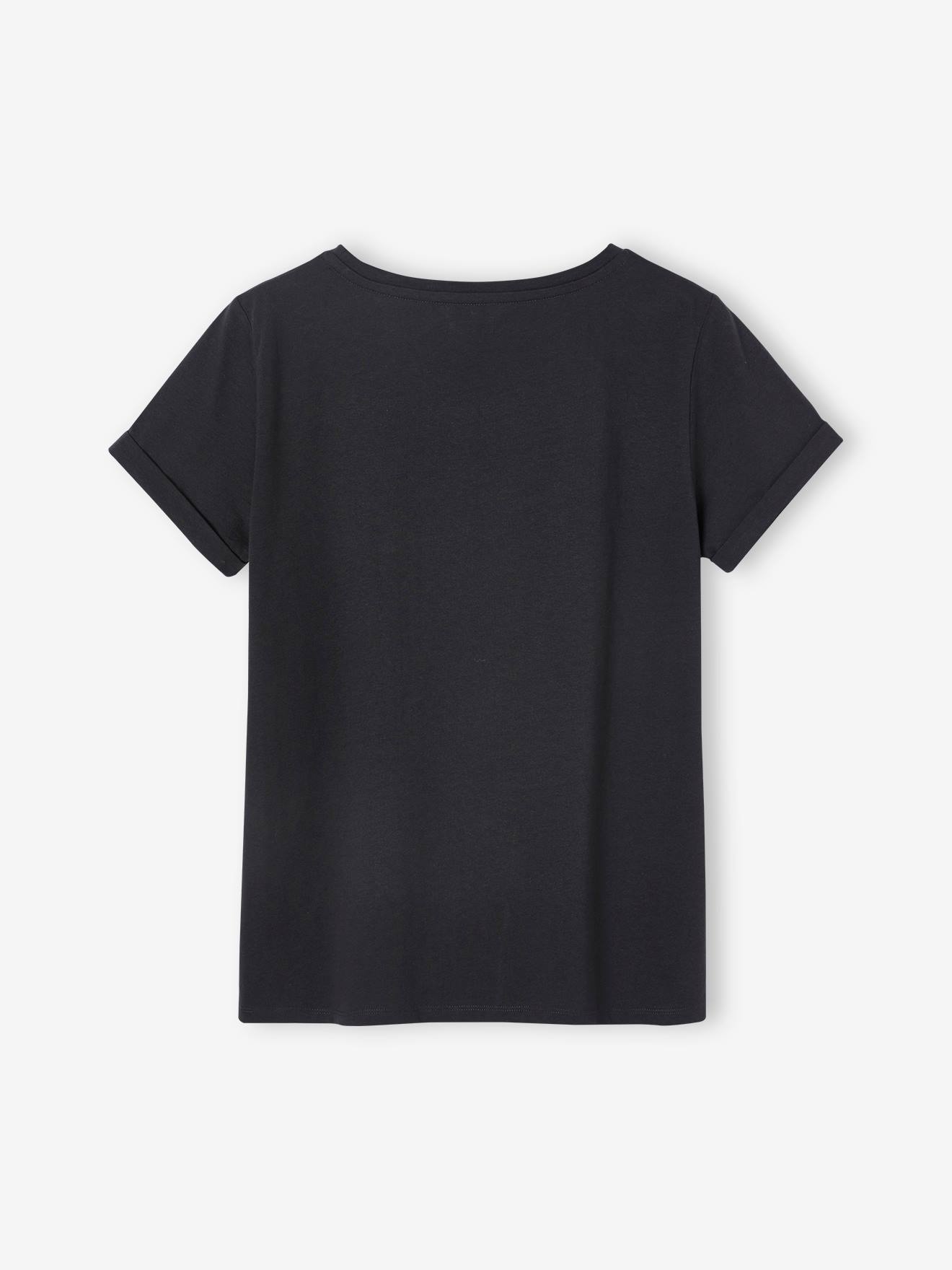 Camiseta personalizável com mensagem, feita de algodão orgânico, para gestantes, cinza escuro.