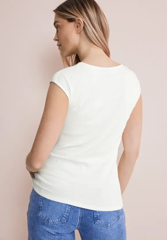 Shirt mit Herz Ausschnitt - off white