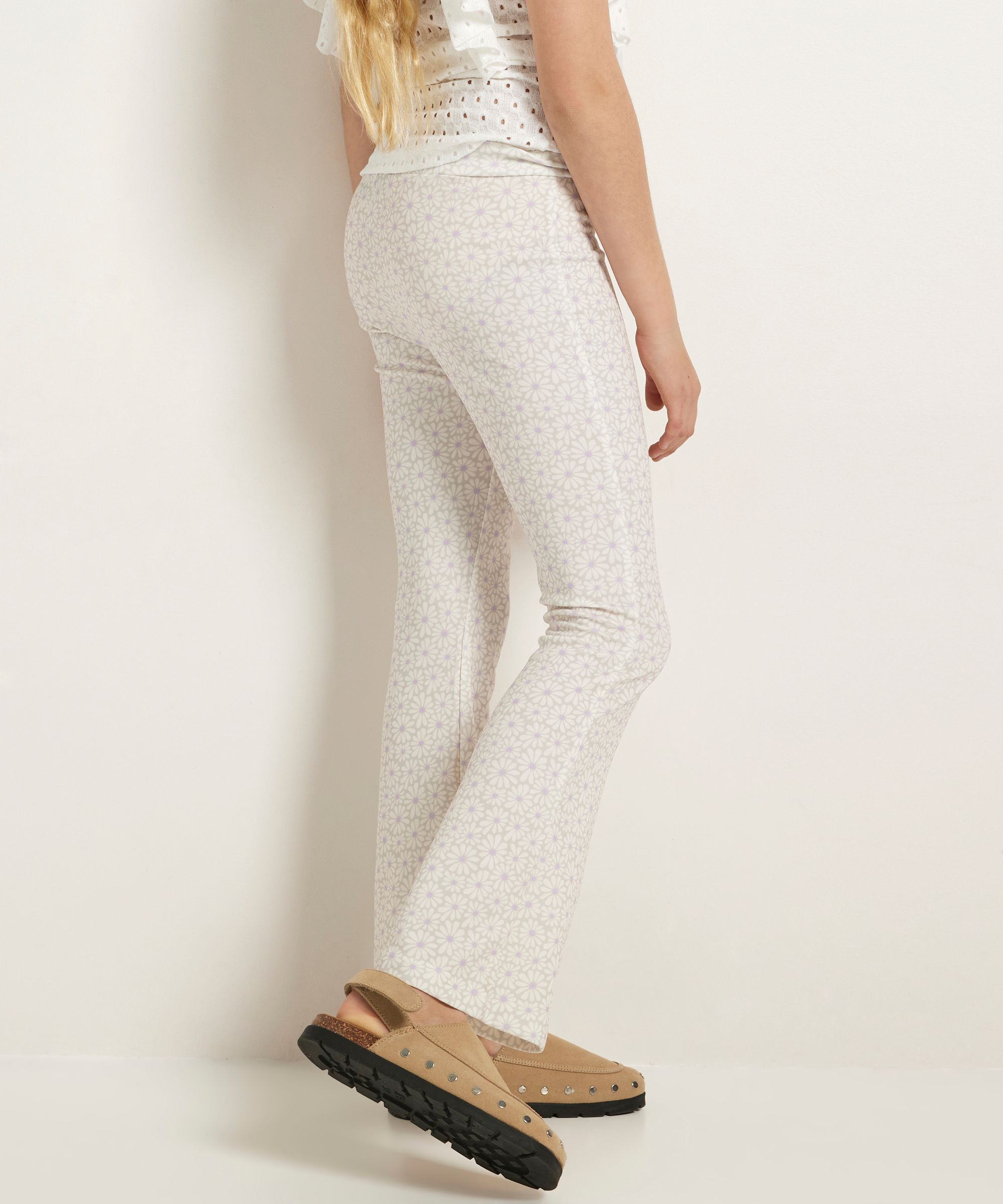 flared fit jersey broek met print