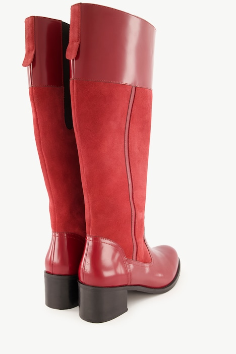 Lederstiefel, XL-Schaft, Zipper, Weite H