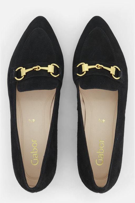Gabor Instappers zwart Suede