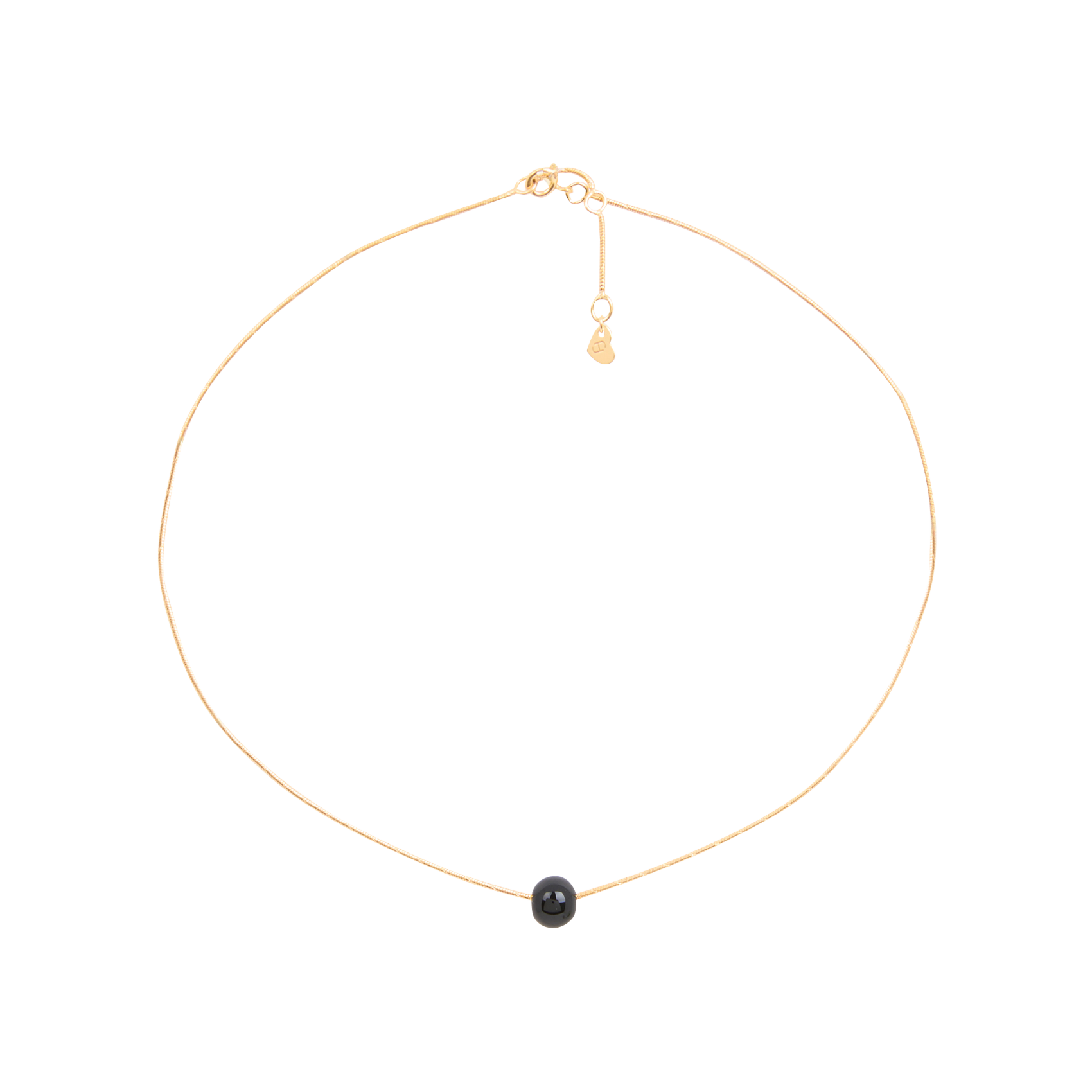 MINI LENORA - Collier en laiton doré | Noir