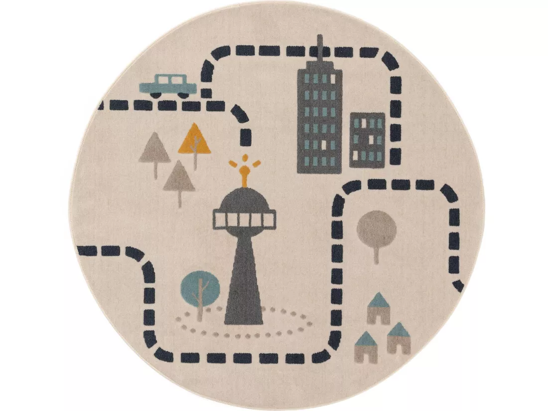 Tapis enfant Juno Beige ø 120 cm rond