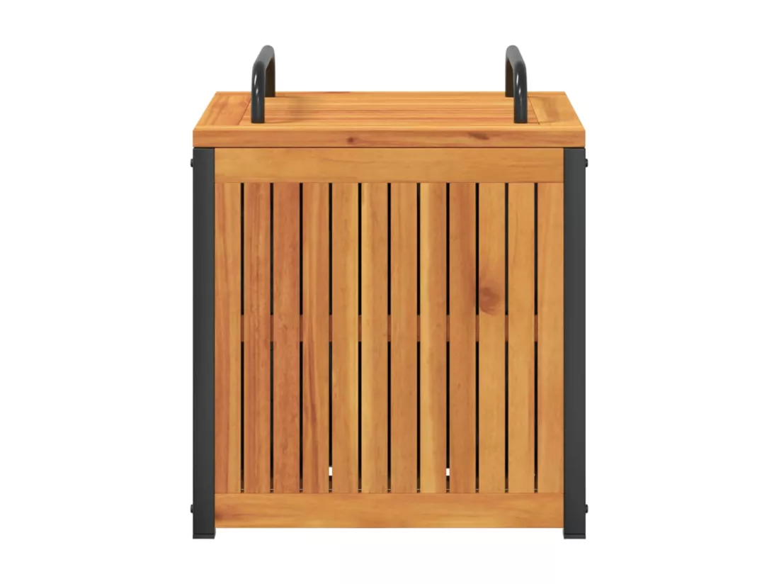 Boîte à coussins d'extérieur bois d'acacia solide et acier