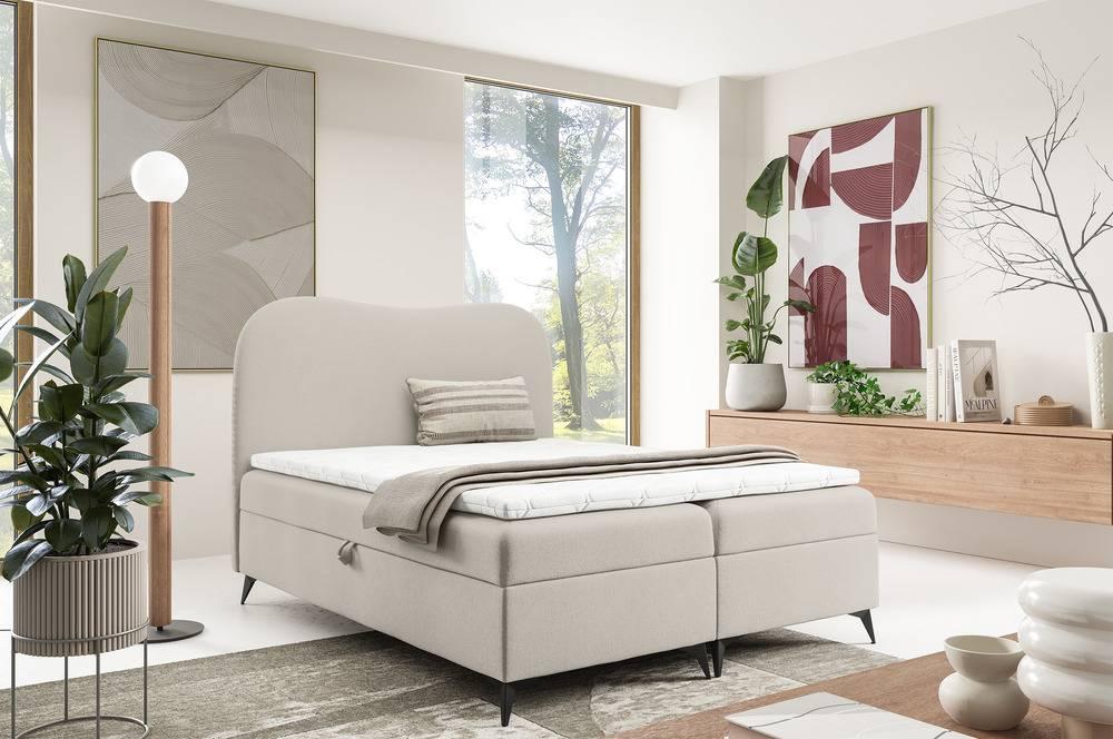 NADUVI Collection Boxspring Adler bouclé met opbergruimte 180 x 200 cm