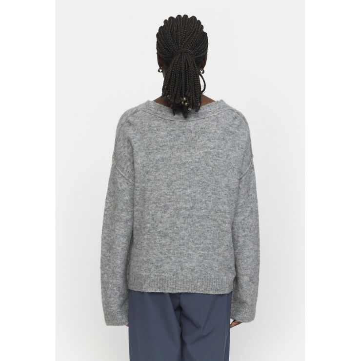 Soft Rebels SRAllison V-neck Knit Medium grey melange