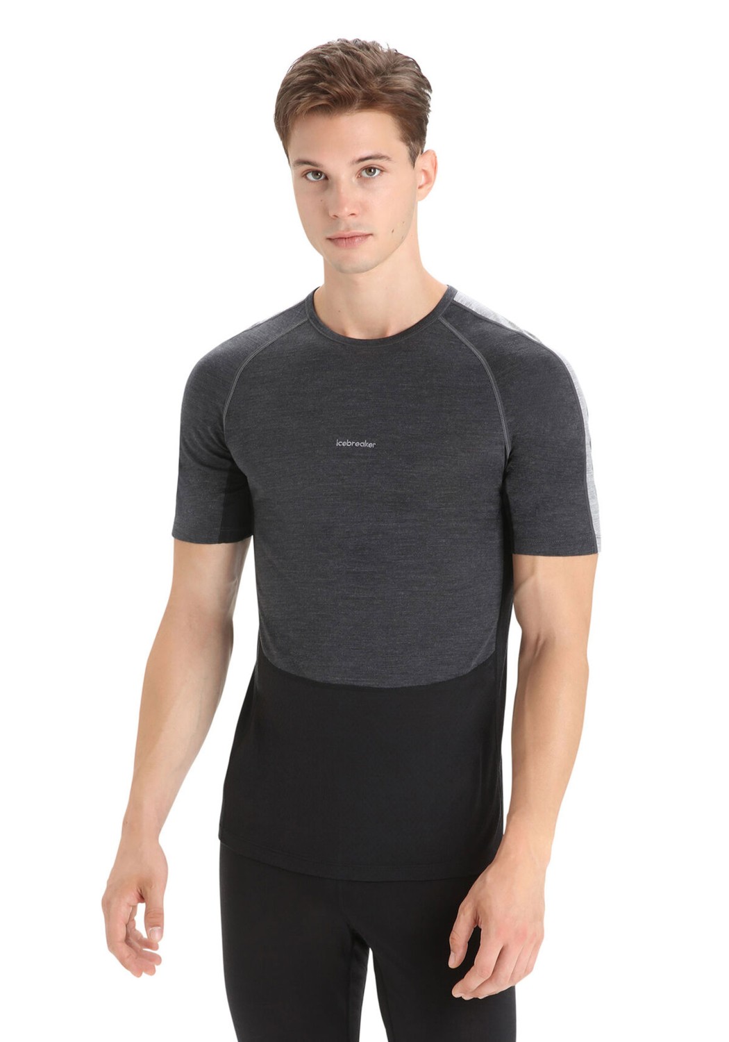 Icebreaker Herren-T-Shirt ZoneKnit™ SS Crewe Jet Heather/Black