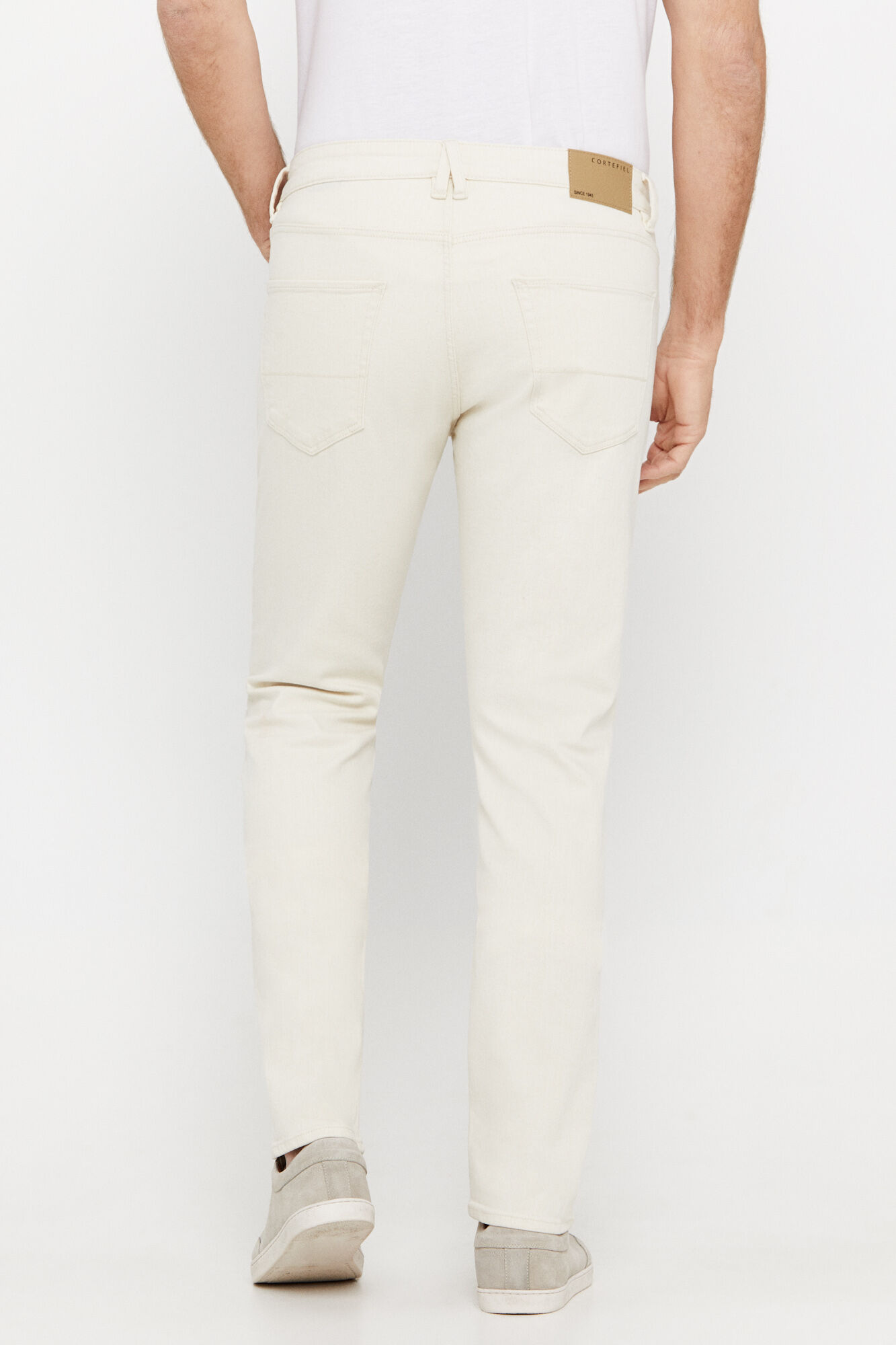 Calças Dynamic Slim Fit - Marfim