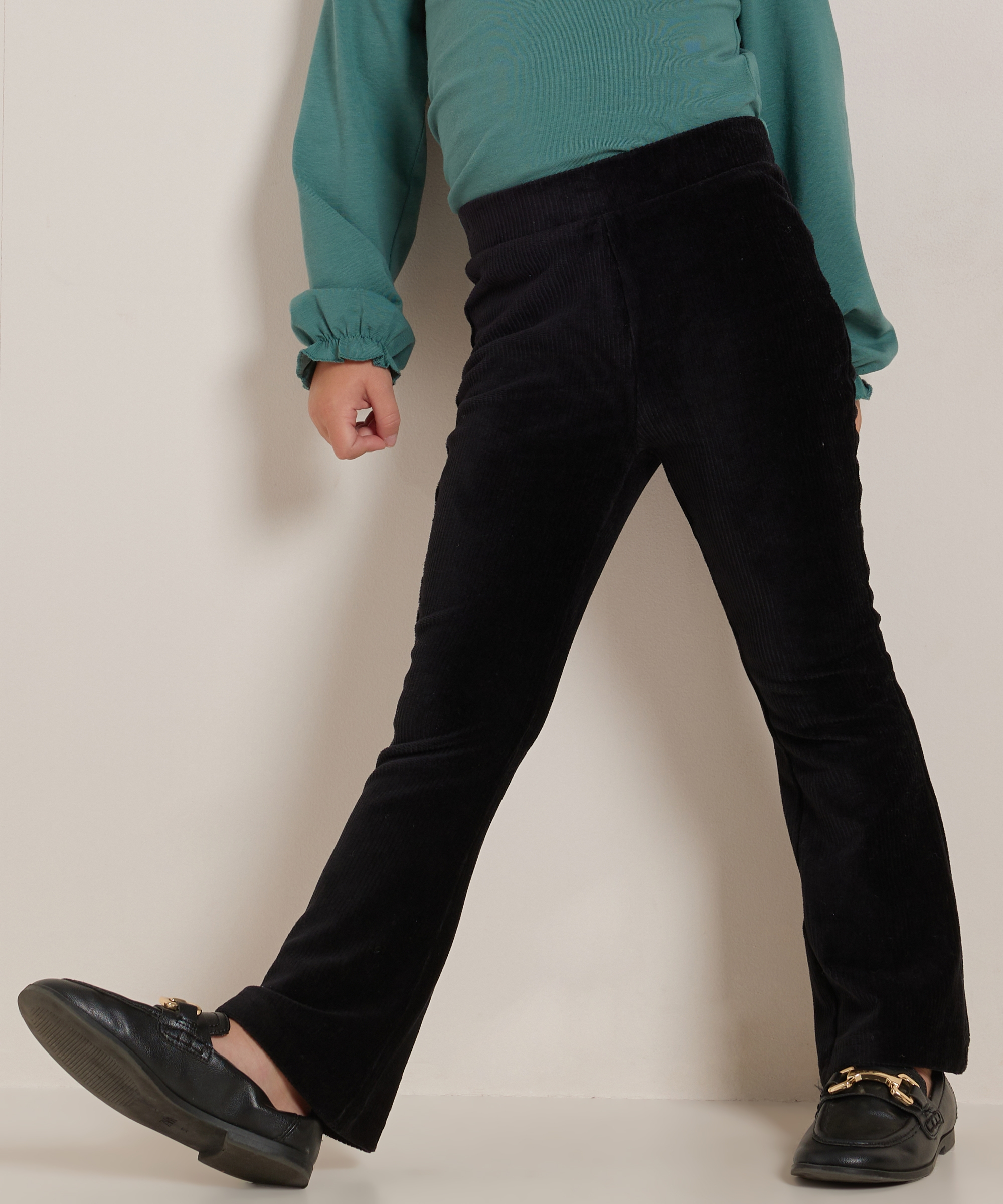 flared fit broek rib velvet