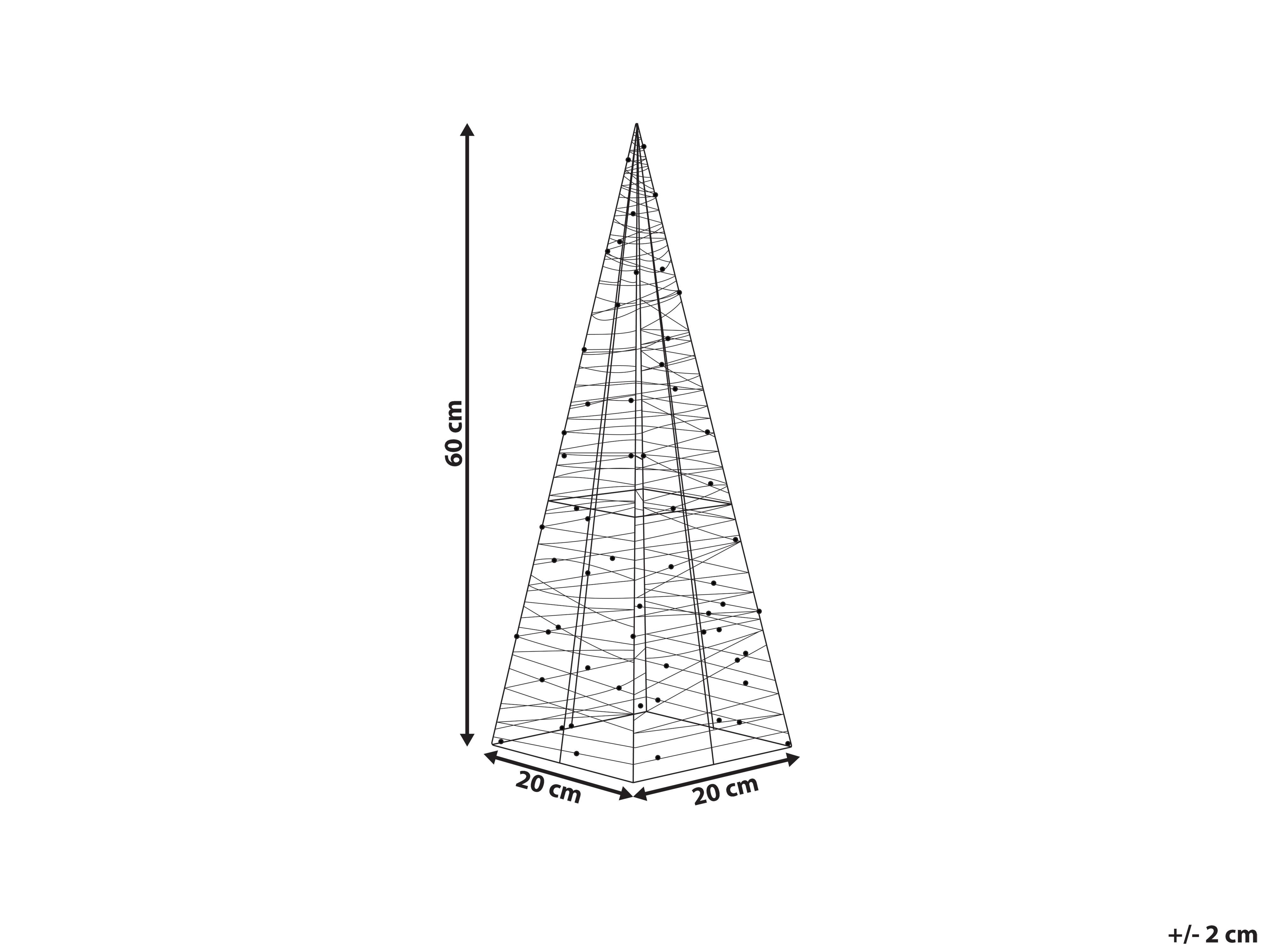 Buitendecoratie LED PUKSALA Kerstboom 60 cm Zilver