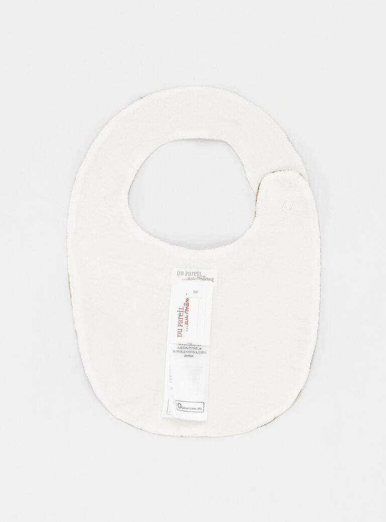 Lot de trois bavoirs imprimé blanc cassé et bambou