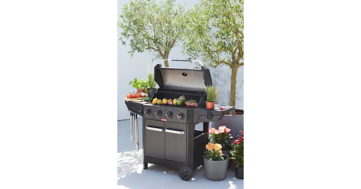 BarbecookLuca 412 gasbarbecue met kast en zijbrander  (Zwart)