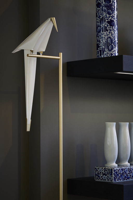 Moooi Perch Light vloerlamp LED messing/wit