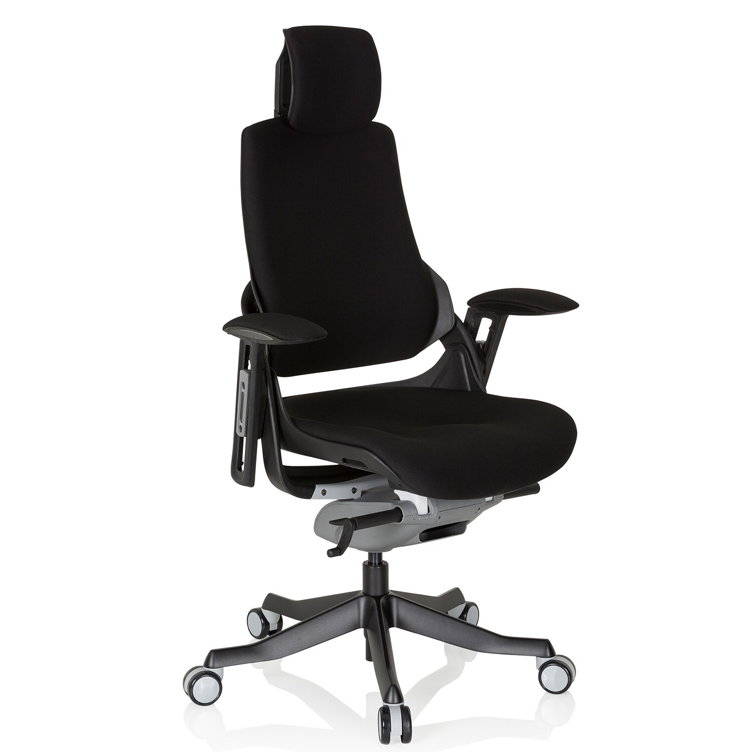 Profi Bürostuhl SPEKTRE BLACK Stoff mit Armlehnen (höhenverstellbar) hjh OFFICE