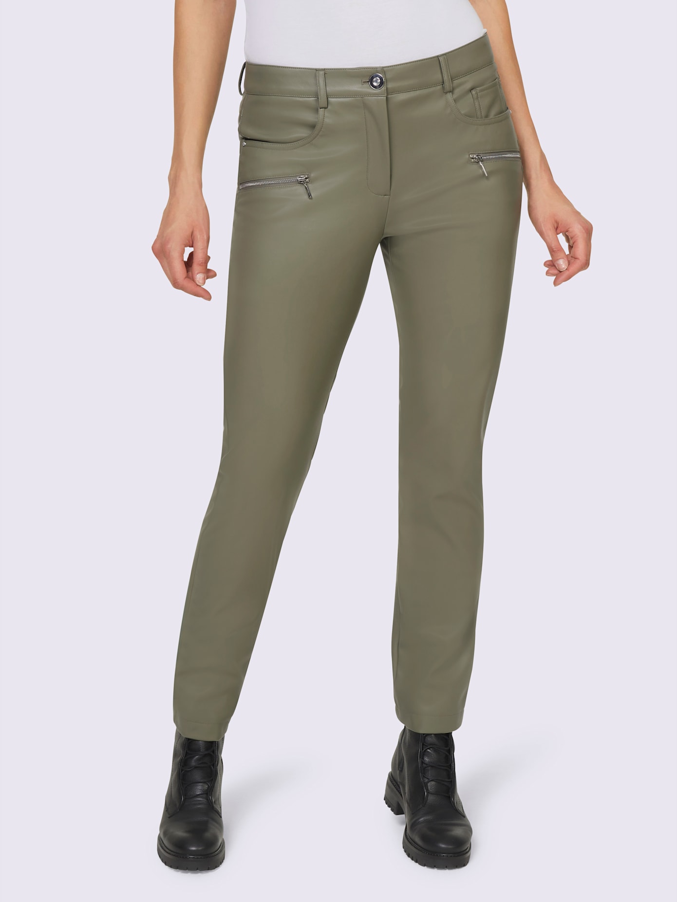 Pantalon push-up imitation cuir souple