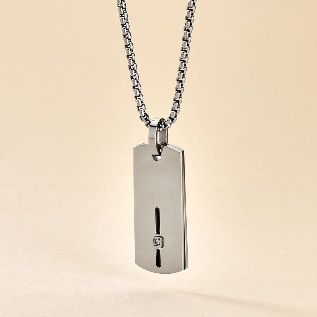 Collier Iefan Acier Blanc Oxyde De Zirconium