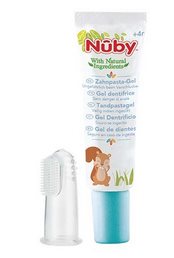 NUBY All Naturals Fingerzahnbürste<br>20 g, und Zahncreme