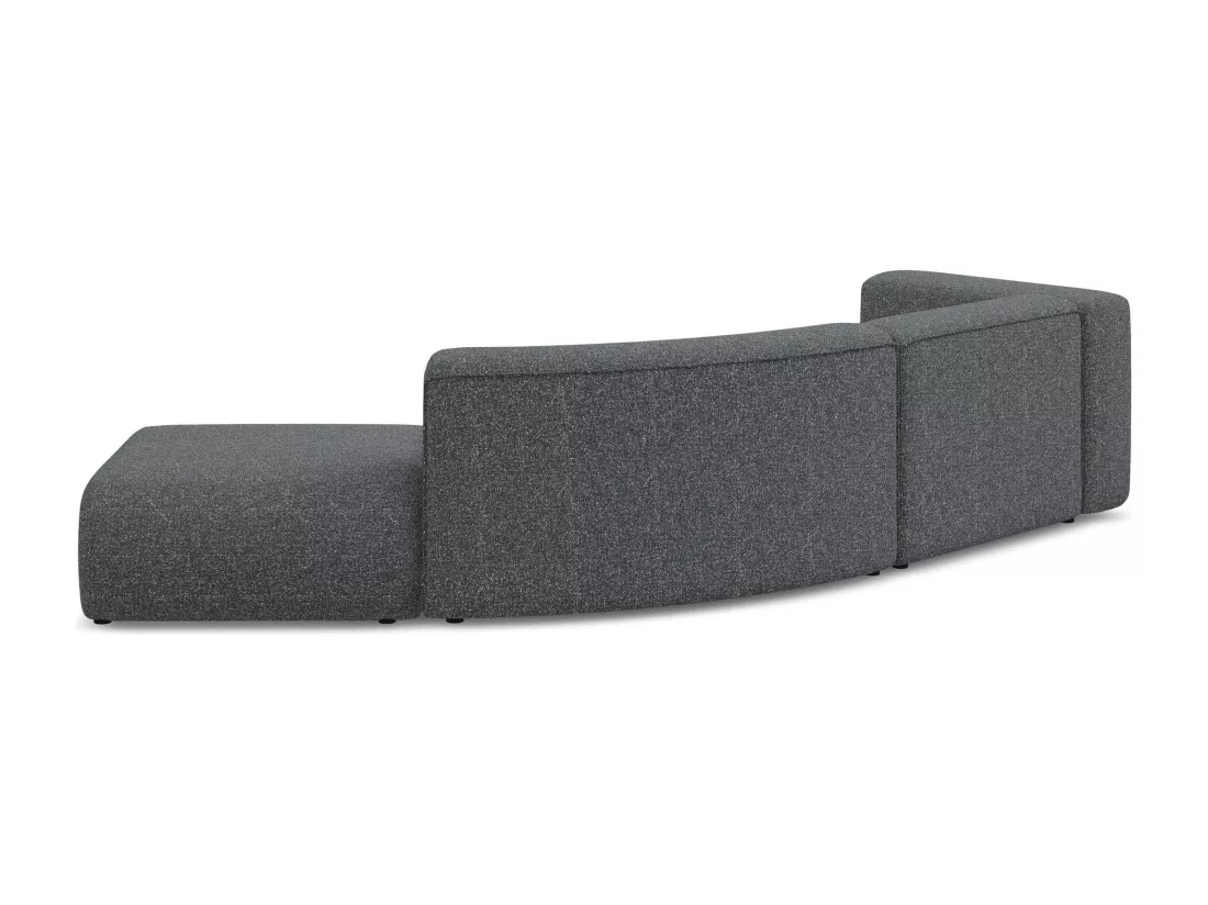 Canapé modulable 4 places droit en tissu texturé - graphite - EKAHI