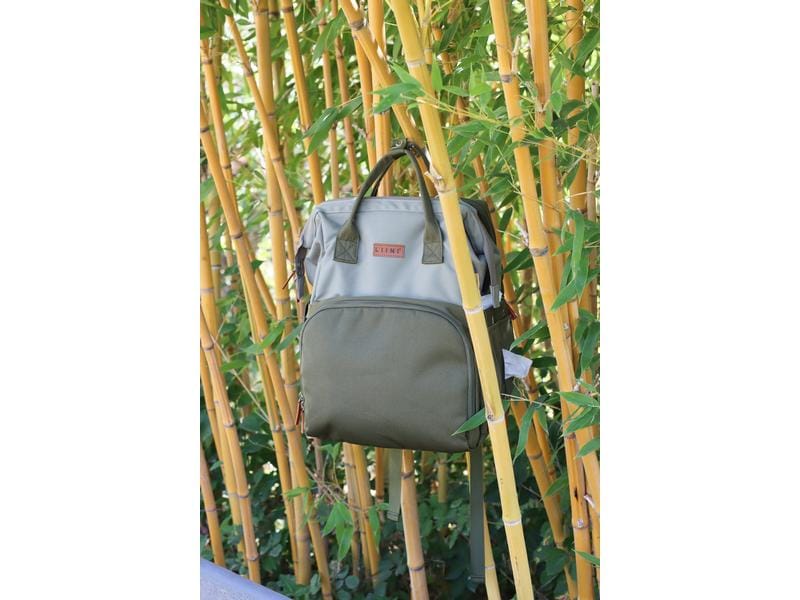 LIINI Wickelrucksack rPET Olive Wickelrucksack mit wasserabweisender Wickelunterlage für unterwegs