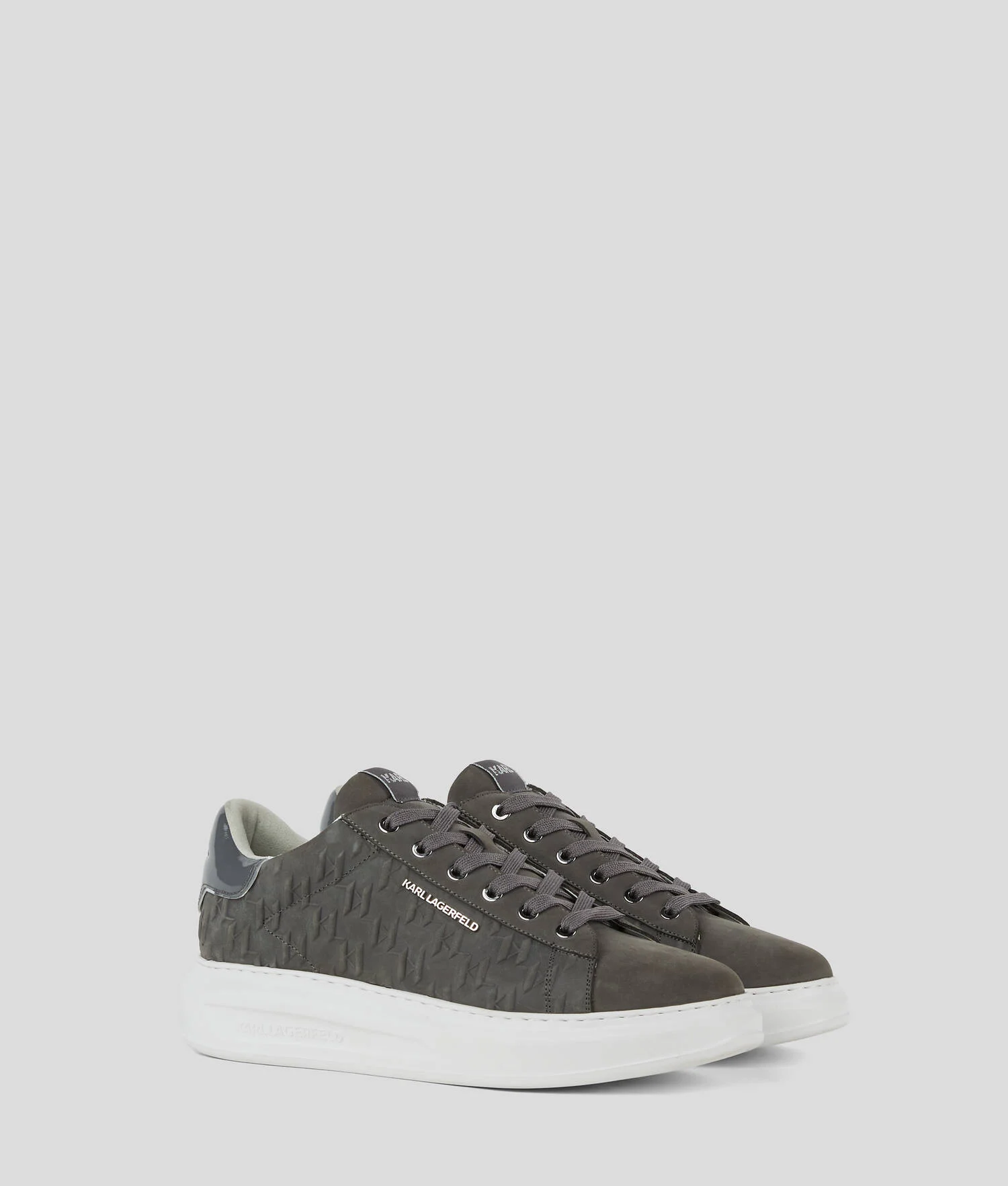 BASKETS KAPRI KL MONOGRAM - Gris/Blanc