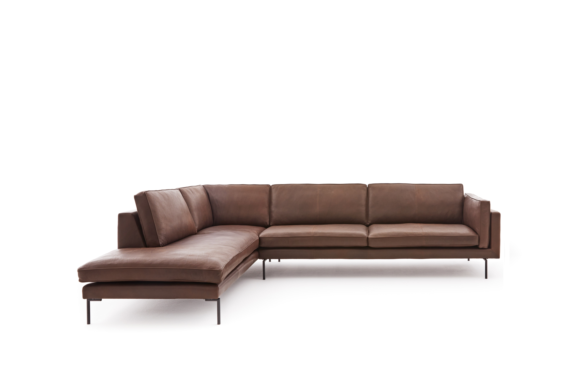Loods 5 Design hoekbank Stark links Hoekbank Links (36+28) | C Sauvage Chocolate | Zwart met knik