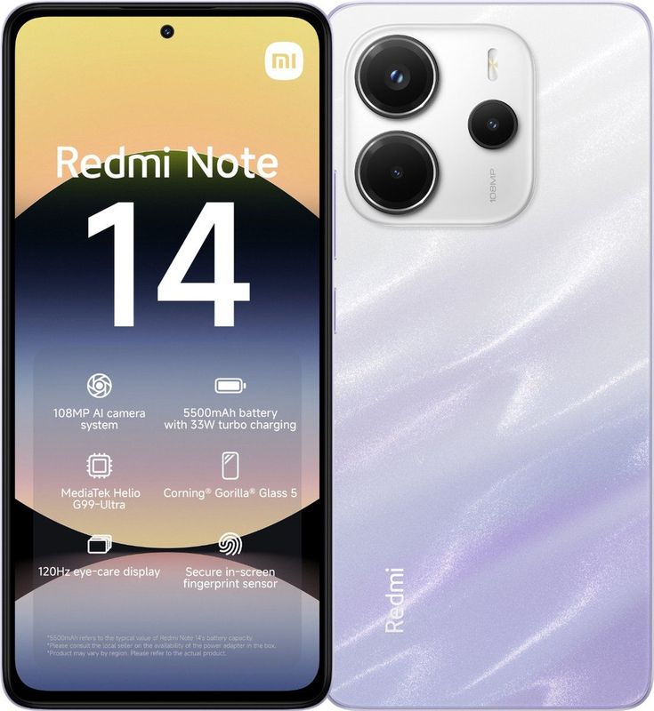 Xiaomi - Redmi Note 14 - Smartphone - Paars - 256 GB - 4G