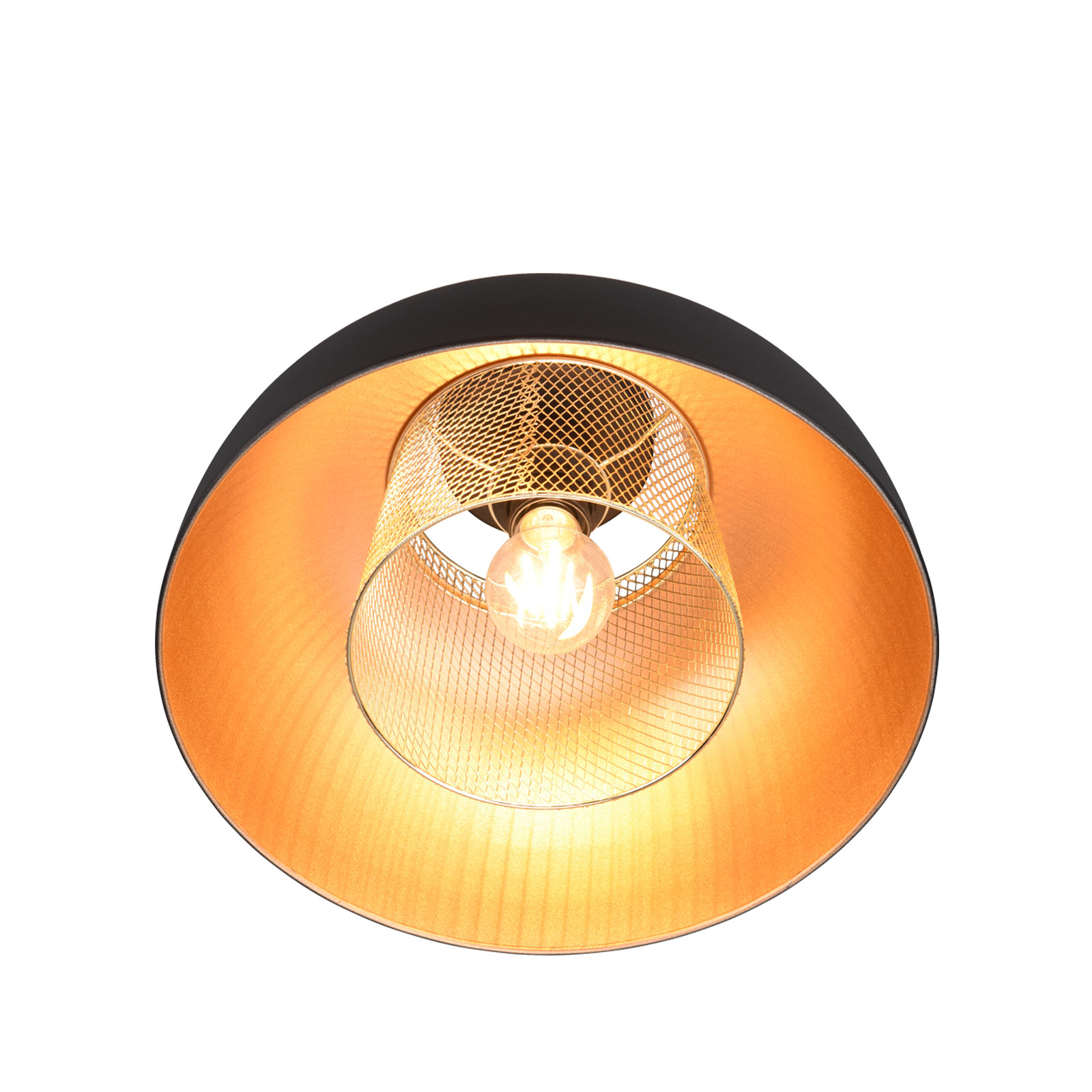 Deckenleuchte - schwarz-gold - Industrial Style - 35 cm
