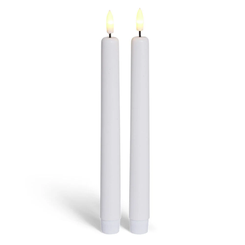 Bougie chandelle LED blanche x2