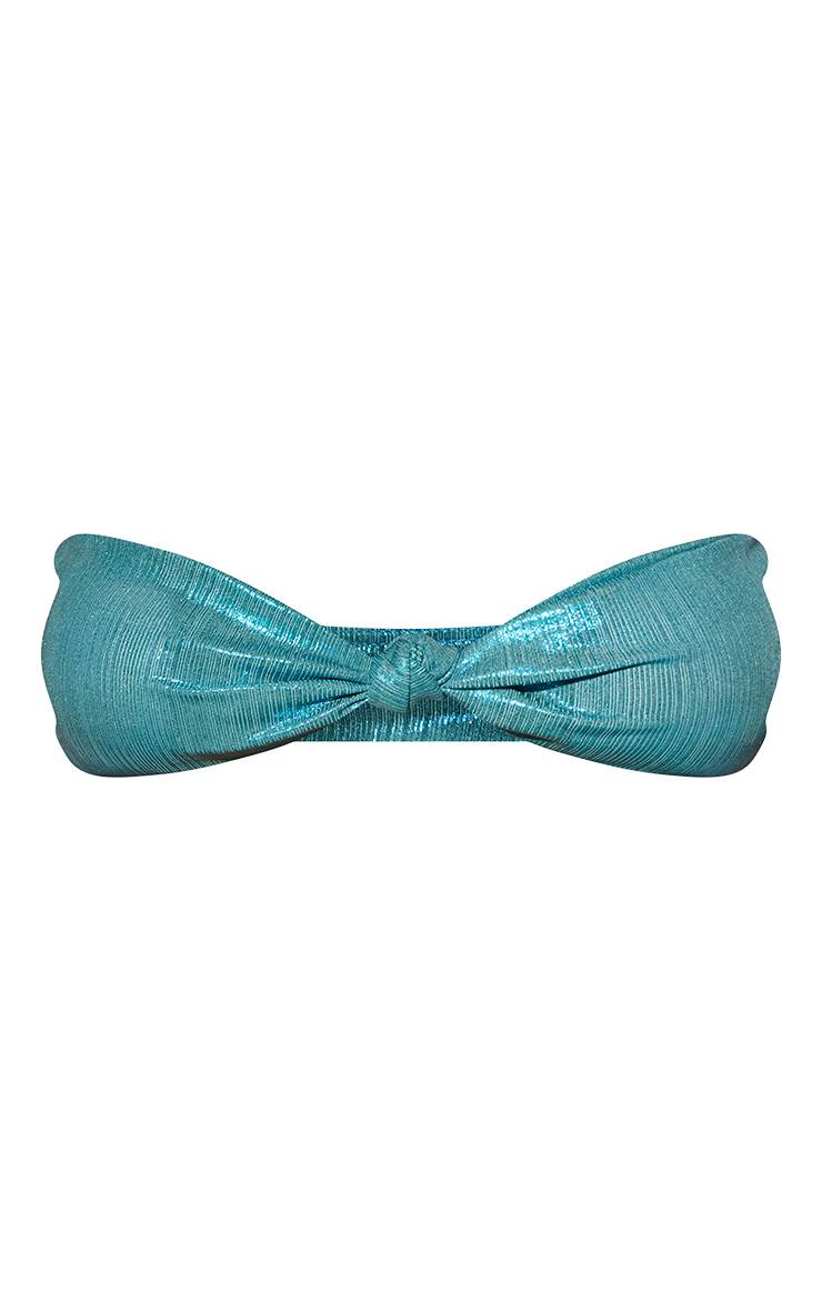 Vert Turquoise Haut De Bikini Bandeau Scintillant
