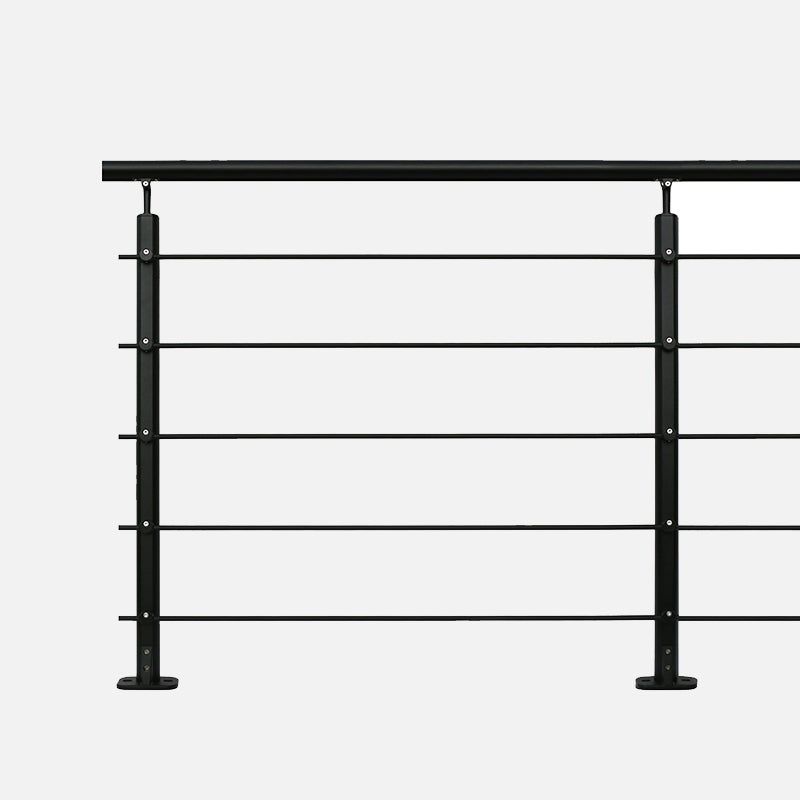 OPALU - 2m aluminium leuningset, klaar voor montage - zwart, vloermontage
