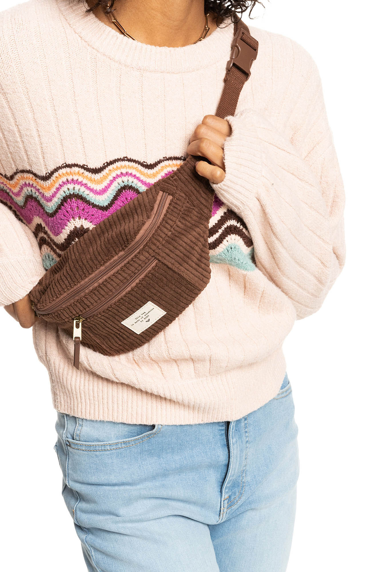 Pochete de veludo cotelê para mulheres
