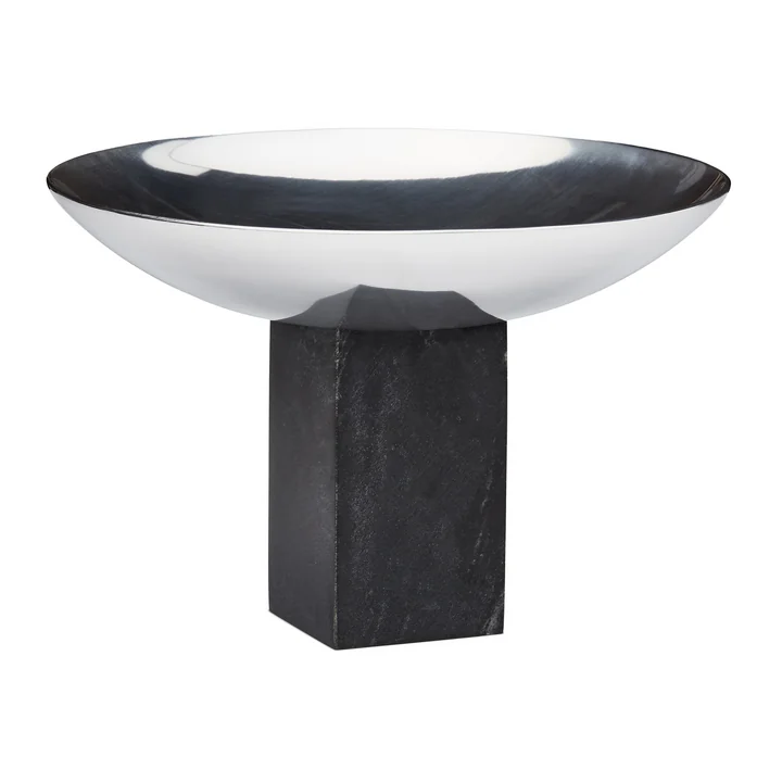 Gejst - Sapoto Schale, Ø 22 x 15 cm, Marmor schwarz / chrom