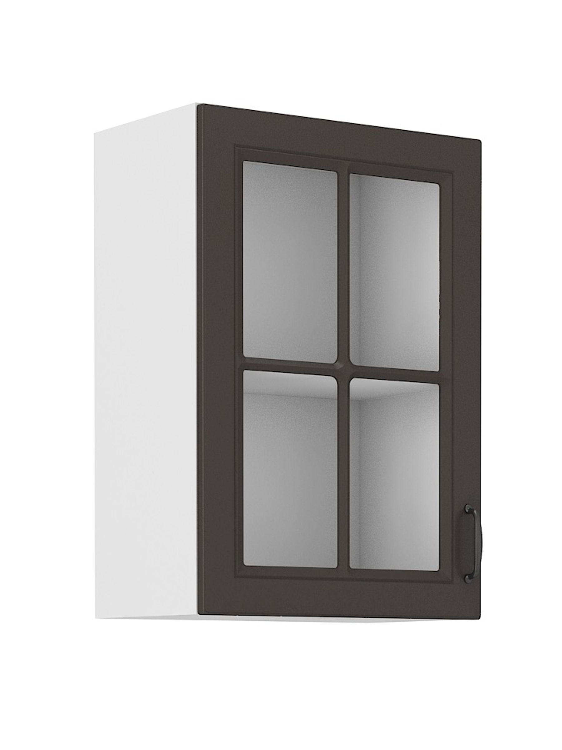 Glashängeschrank 40 cm Stilo Grau Küchenzeile Küchenblock Landhaus Einbauküche