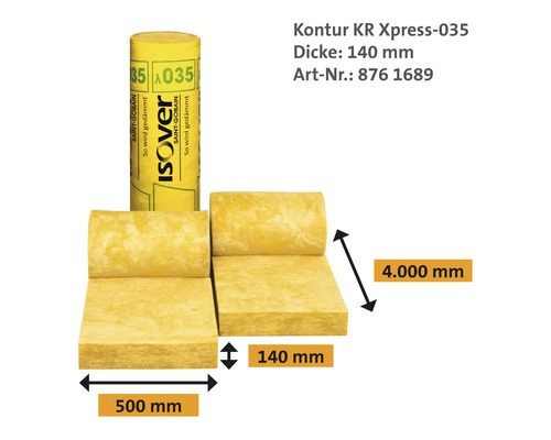ISOVER kernisolatie rolvilt contour KR Xpress thermische isolatie voor buitenmuren WLG 035 4000 mm x 500 mm x 140 mm
