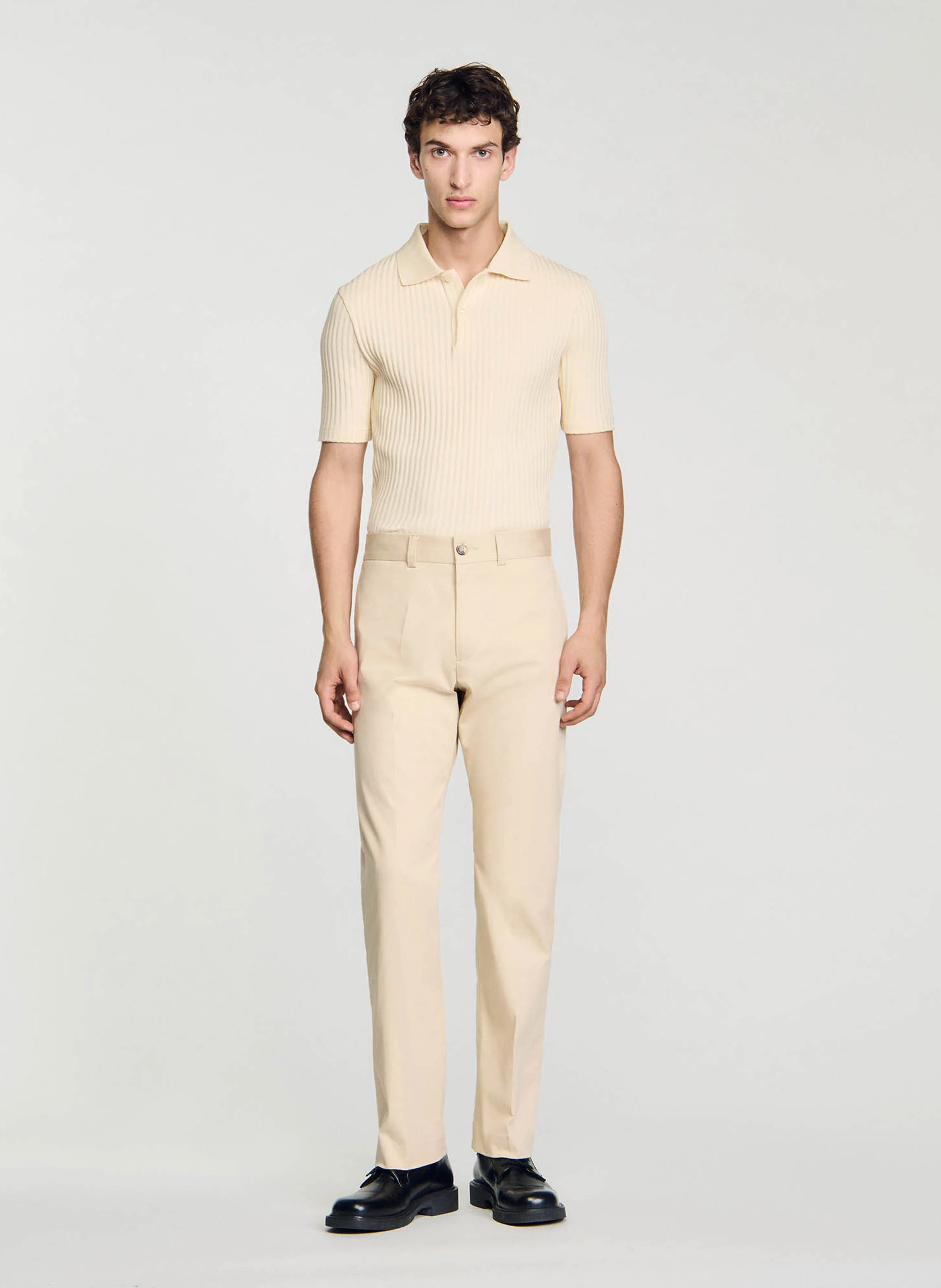 Pantalon chino en coton mélangé | Blanc