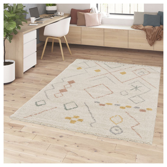 Tapis motif berbère - sakari - couleurs pastel - 200 x 290 cm