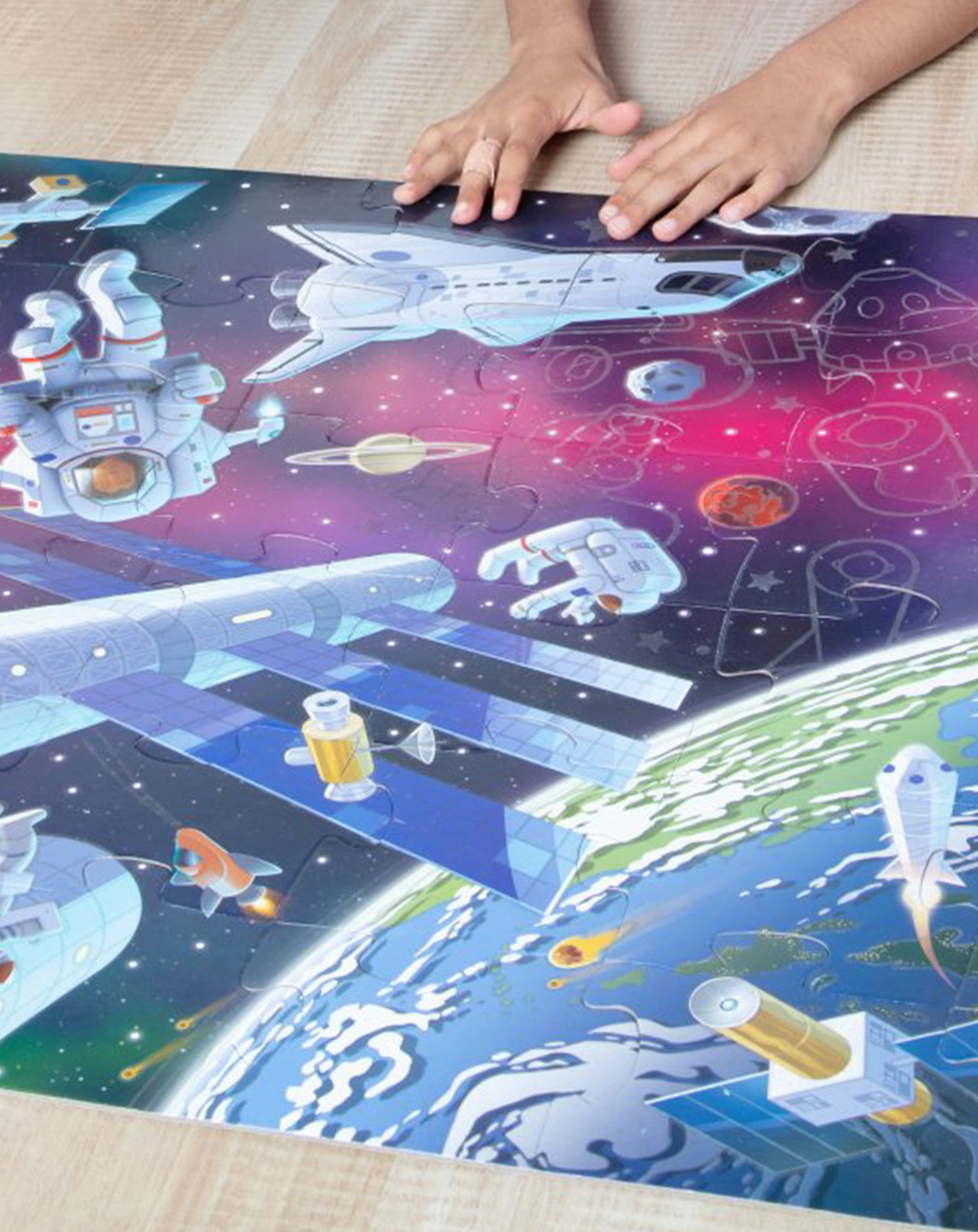 Bodenpuzzle GITD - WELTRAUM 48-teilig