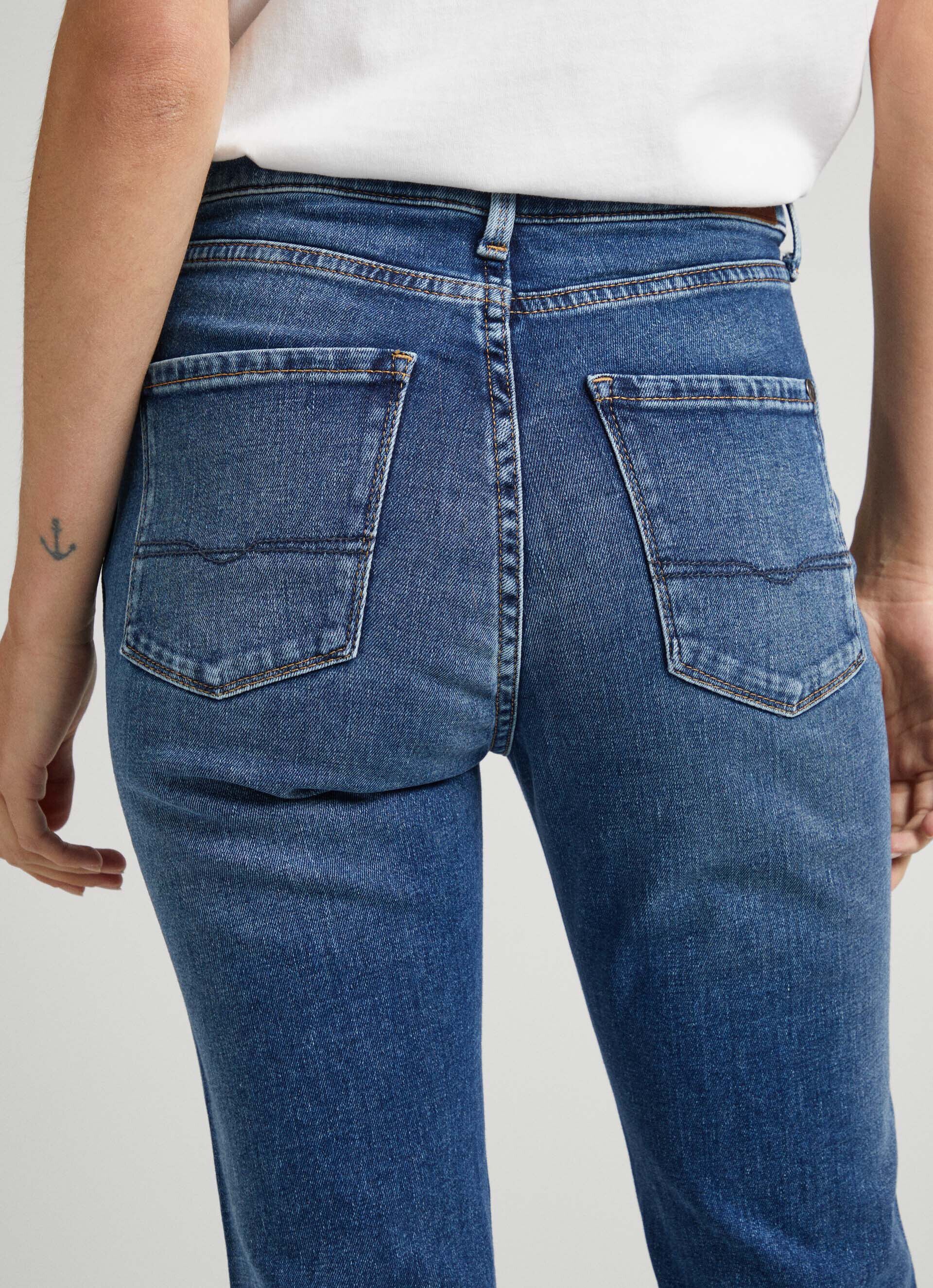 JEANS DION 7/8 FIT SLIM TIRO ALTO - denim